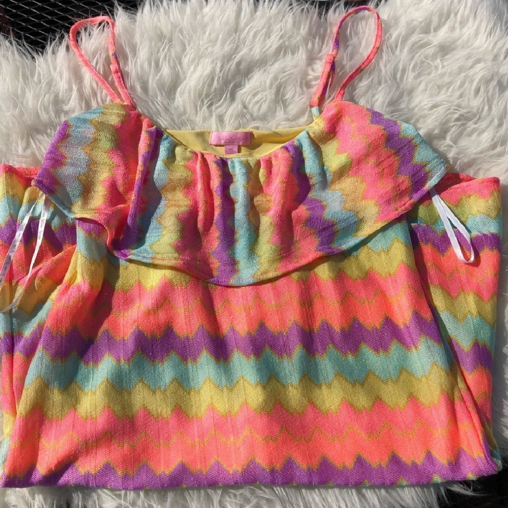 Lilly Pulitzer Laya Chevron Dress Size Medium - Picture 3 of 7